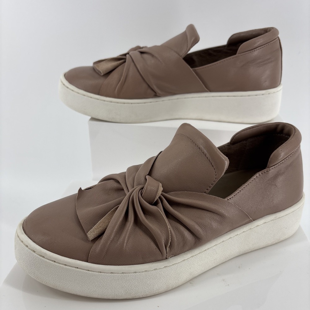 Donald‎ Pliner Celet Pink Leather Slouchy Slip On Shoes Sneakers Bow Women 7.5